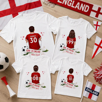 Personalized England Soccer Fan Classic Tee, Player Back View Design, Unique Gift for Family Match Days