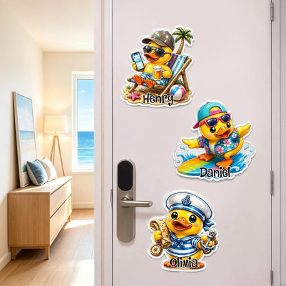 Personalized Cute Duck Acrylic Magnet, Surfing & Sailor Cartoon, Unique Creative Gift for Duck Fans