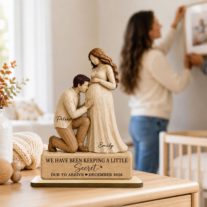 Personalized Wooden Plaque, A Tiny Miracle Is on the Way, Expecting Couple Keepsake, Creative Gift for New Parents