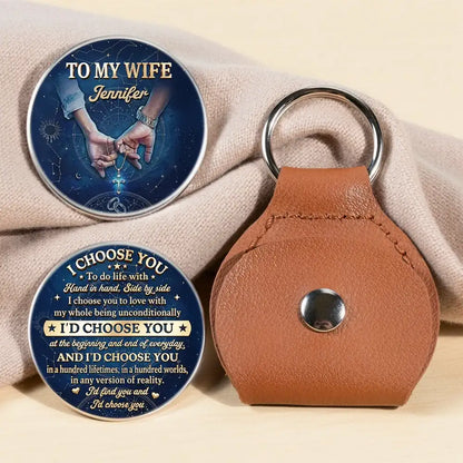 Personalized Pocket Hug with Holding Hands, Starry I Choose You Gift for Wife, Unique Love Token