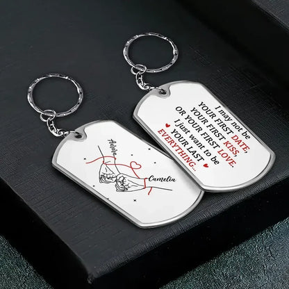 Metal Keychain with Love Quote and Linked Pinkies, Personalized Romantic Keepsake, Unique Gift for Your Partner