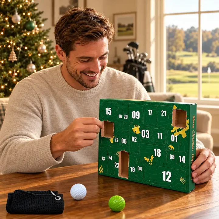 Golf Swing Advent Calendar, Merry Christmas Golf Course Design, Creative Gift for Dad and Golf Fans