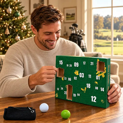 Golf Swing Advent Calendar, Merry Christmas Golf Course Design, Creative Gift for Dad and Golf Fans