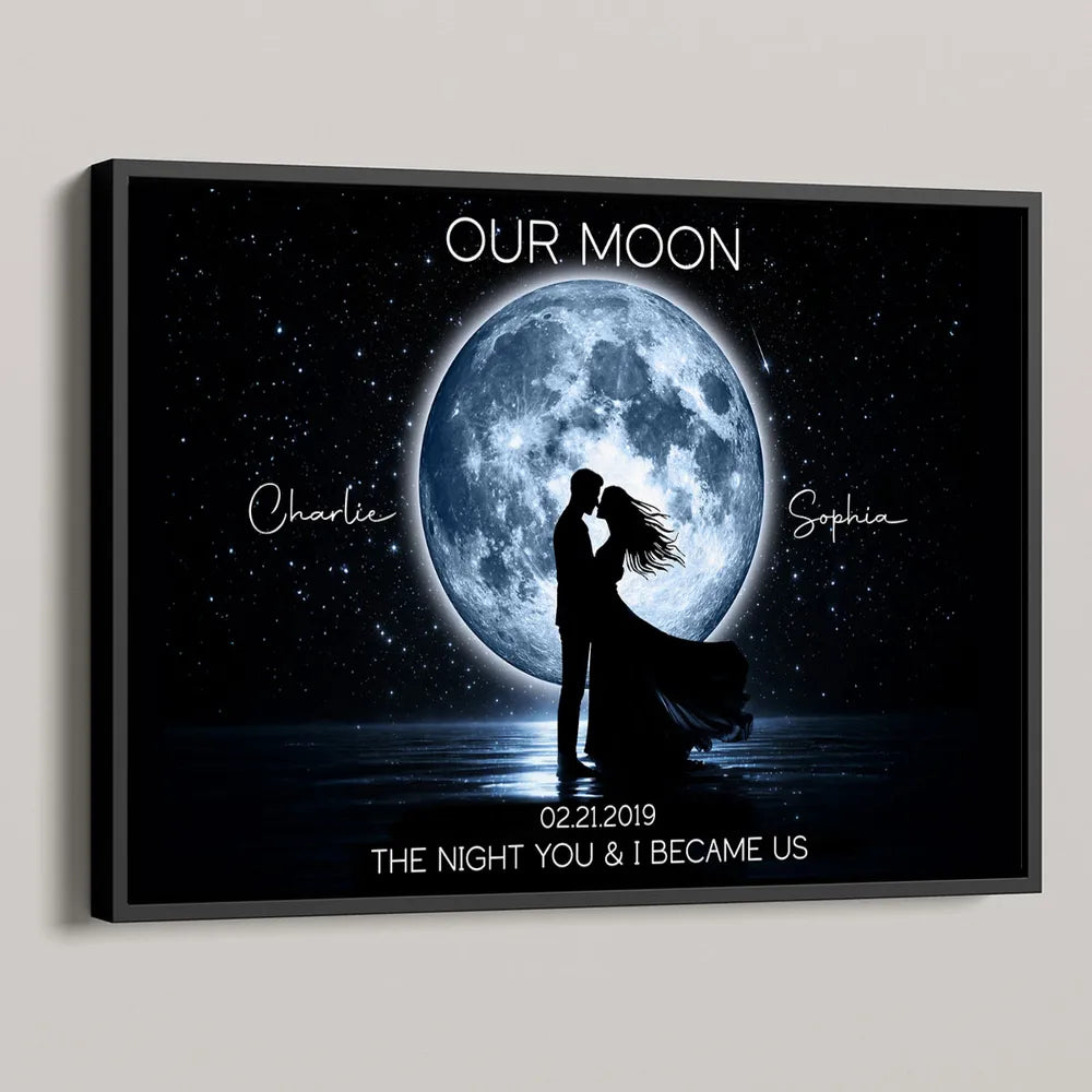 Personalized Our Moon Poster, Romantic Starry Night Wall Art, Creative Gift for Her or Him