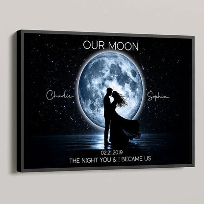 Personalized Our Moon Poster, Romantic Starry Night Wall Art, Creative Gift for Her or Him