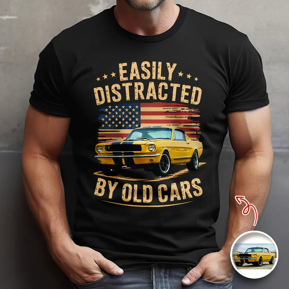Personalized Classic Tee With Old Cars Graphic, Vintage Auto Humor Unique Gift for Car Guy