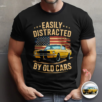 Personalized Classic Tee With Old Cars Graphic, Vintage Auto Humor Unique Gift for Car Guy