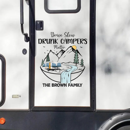 Happy Campers Personalized Sticker Decal, Forest Adventure Keepsake, Creative Gift for RV and Camping Lovers