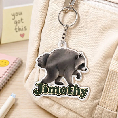Viral Jimothy Raccoon Acrylic Keychain, Personalized Creative Gift for Raccoon Fans, Bright Cute Daily Charm