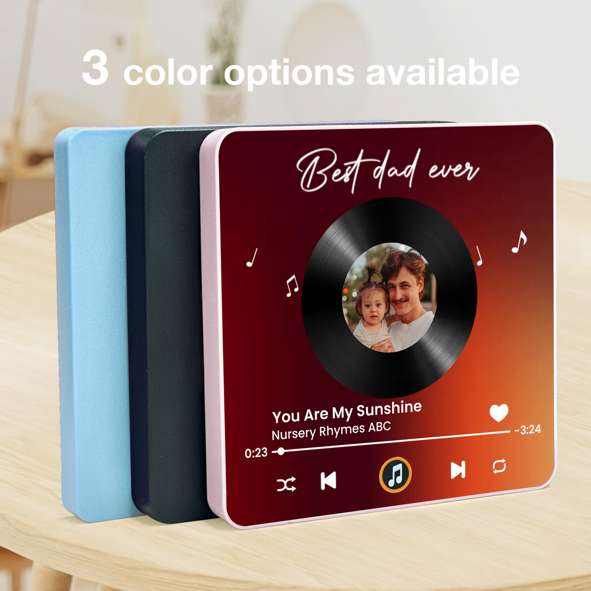 Personalized Acrylic Music Magnet With Photo & Song Look, Best Dad Ever Fridge Decor, Unique Father's Day Gift