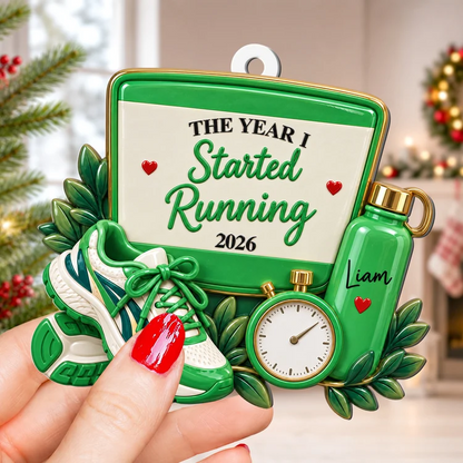 Personalized Acrylic Ornament, The Year I Started Running Keepsake, Creative Christmas Gift for a Running Friend
