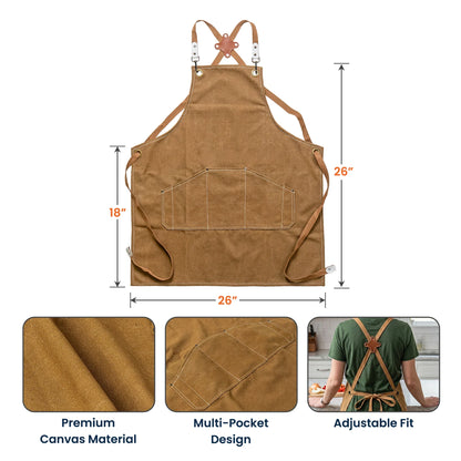 Custom Floral Printed Canvas Pocket Apron for Baking Days, Unique Creative Gift for Gardeners & Friends
