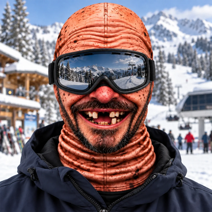 Personalized Funny Ski Mask with Old Man Face Design for Snow Days, Creative Gift for Skiers