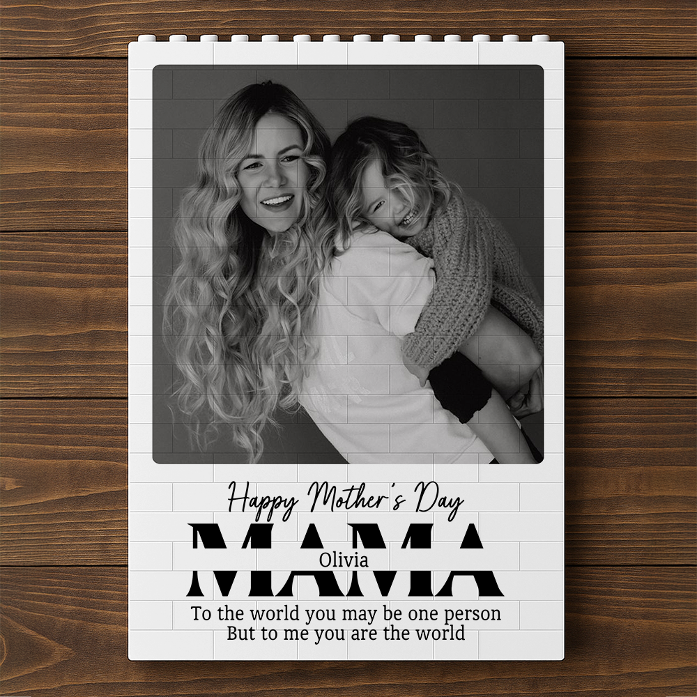 Custom PVC Building Brick Puzzle for Mom - Happy Mother's Day Photo Keepsake, Heartwarming Unique Gift