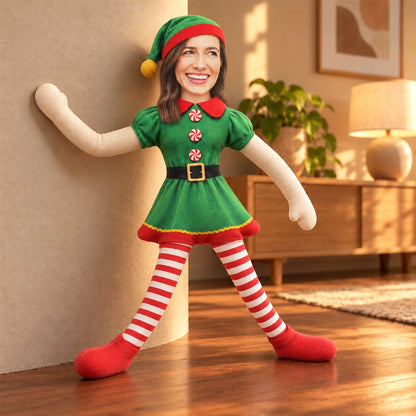 Photo Squishy Plush Doll, Personalized Christmas Elves for Shared Holiday Laughs, Creative Gift for Couples