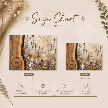 Personalized Tempered Glass Cutting Board, Stain Resistant & Odor Resistant Kitchen Board with Custom Name, Easy Clean Gift for Home Cooks