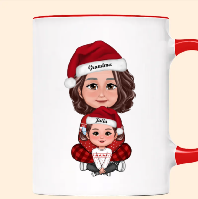 Personalized Grandma and Grandchild Christmas Ornament - Custom Family Gift Keepsake for Holiday Memories