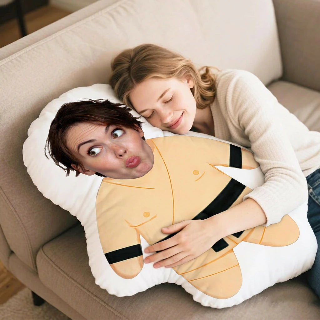 Romantic Shaped Pillow with Custom Cartoon Character, Cozy Couch Accent & Creative Gift for Couples