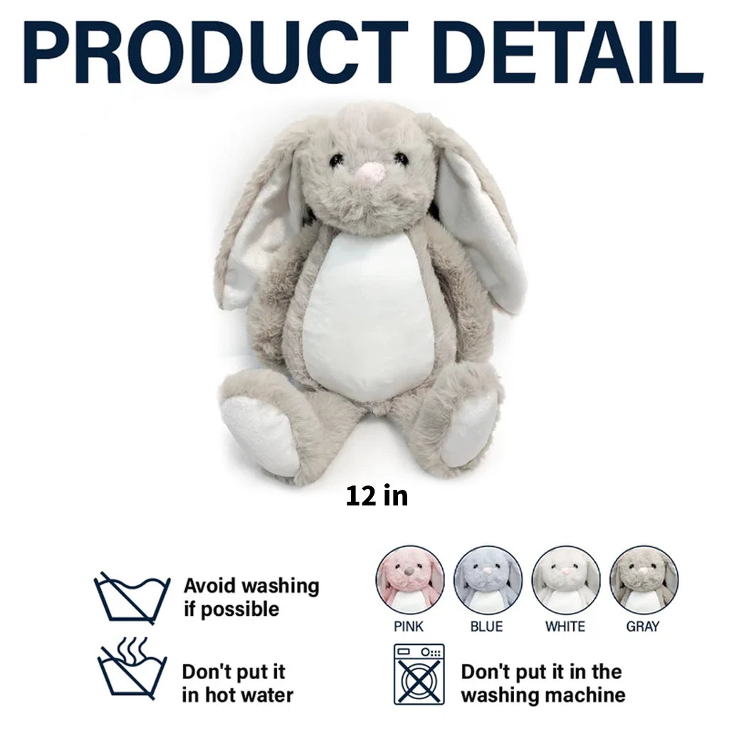 Custom Plush Bunny for Graduation, Cute Sitting Bunny with Floral Ears, Creative Gift Full of Pride