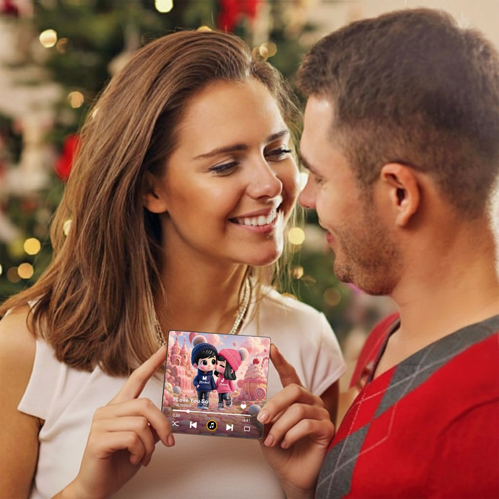 Personalized Acrylic Music Magnet, You & Me Couple Art, Pastel Candyland Scene, Unique Creative Gift