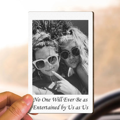 Personalized Wooden Car Visor Clip Polaroid-Style Photo Keepsake for Best Friends, Cute Travel Companion Unique Gift