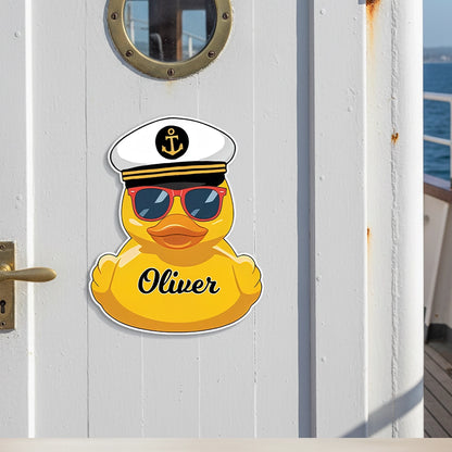 Personalized Acrylic Magnet Captain Duck Cruise Door or Fridge Decor Cute Nautical Gift for Couple Family Friends