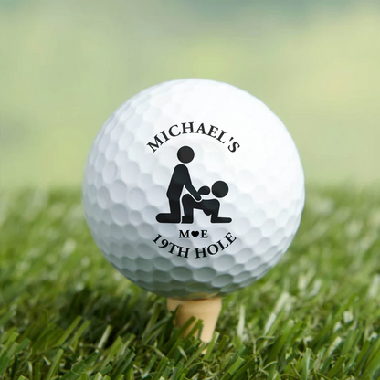 19th Hole Personalized Golf Ball with Playful Adult Humor, Creative Golf Gift for Him and Couples