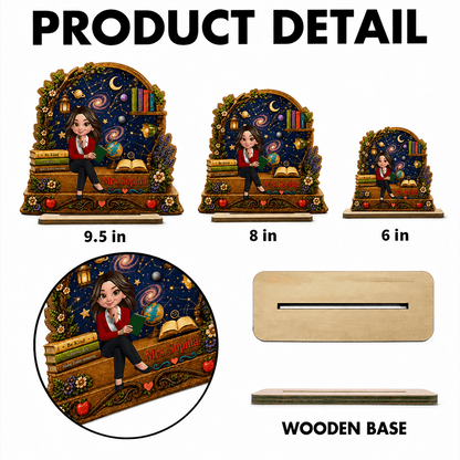 Personalized Teacher Wooden Plaque with Custom Name, Choose from Multiple Subject Themes, Unique Teacher Appreciation Gift