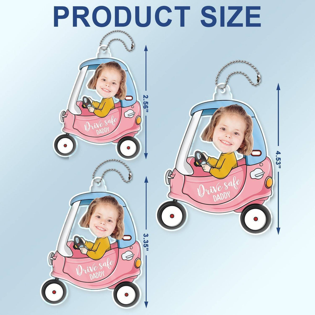 Drive Safe, Daddy - Personalized Photo Car Hanger - A Heartfelt Gift for Dad, Papa & Grandpa on Birthdays & More