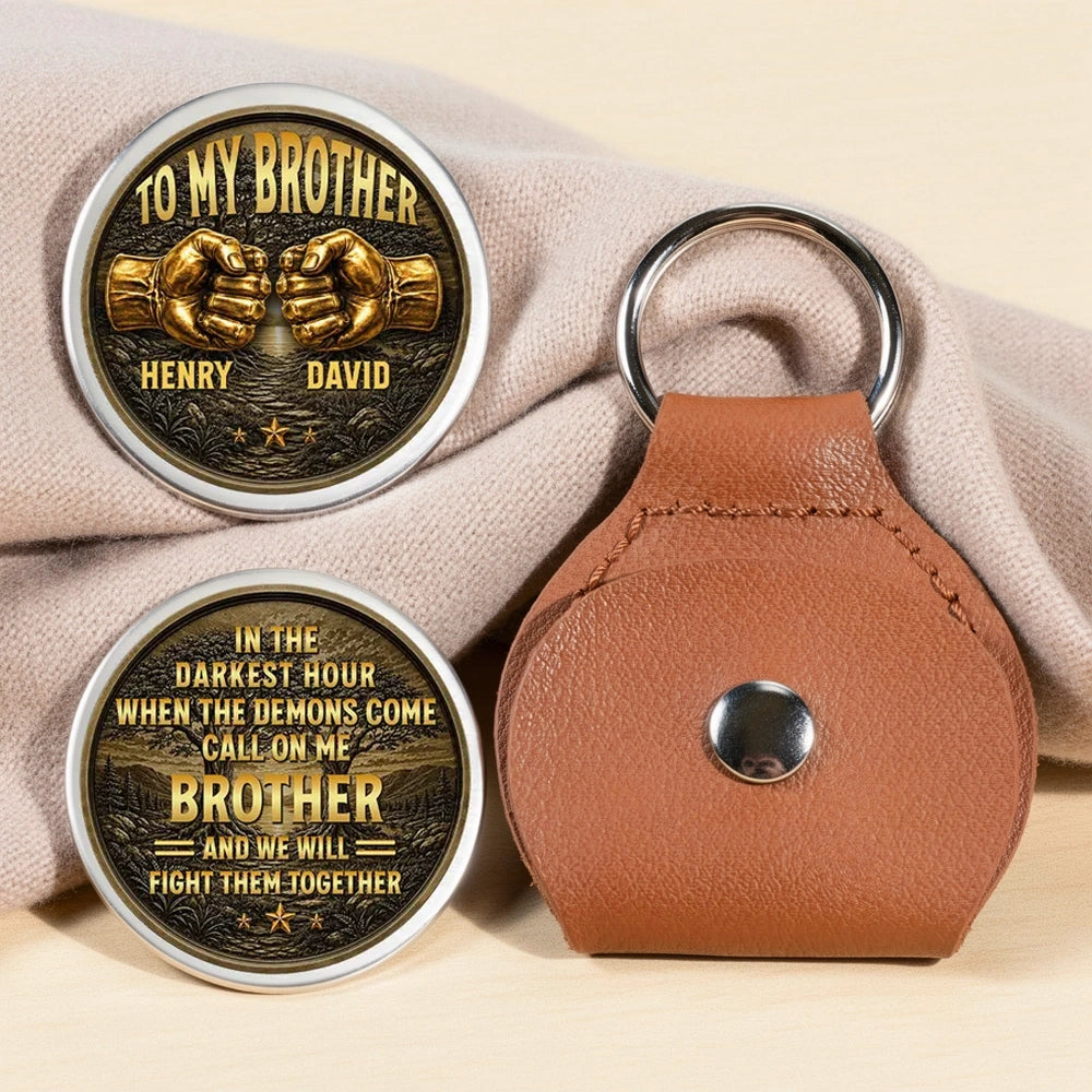 Custom Pocket Hug for Brother, Call On Me Quote Token, Creative Gift for Family Bond
