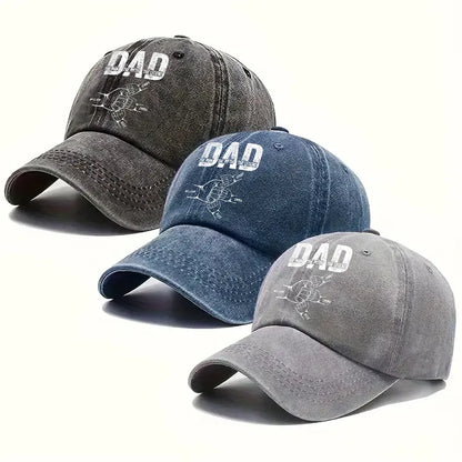 Personalized Washed Denim Baseball Cap with Dad The Man The Myth The Legend, Casual Everyday Wear, Unique Gift for Dad