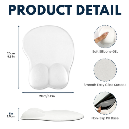 Personalized Lycra 3D Mouse Pad with Custom Face & Chest – Funny Gift for Couples or Friends, Unique Desk Humor