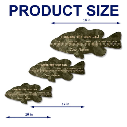 Personalized Fish Ruler Wooden Sign, Custom Fishing Decor for Dad, Unique Creative Gift