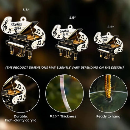 Personalized Music Acrylic Ornament, Instrument Design for Christmas Trees, Unique Gift for Band Students and Teachers
