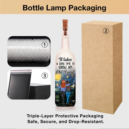 Bottle Lamp with Friendship Theme, Clear Smooth Finish, Sentimental and Surprise Gift for Best Friend