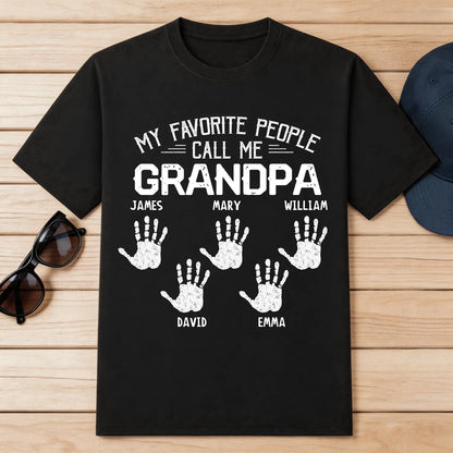 Heartwarming Custom Grandpa Gear - Personalized Kids Handprint Design with Names - The Ultimate Gift for Him