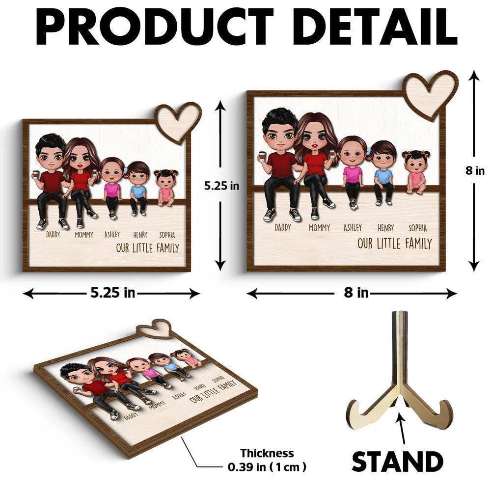 United at Heart - Personalized Family Gathering 2-Layer Wooden Plaque - Cherished Home Decor