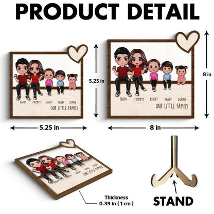 United at Heart - Personalized Family Gathering 2-Layer Wooden Plaque - Cherished Home Decor