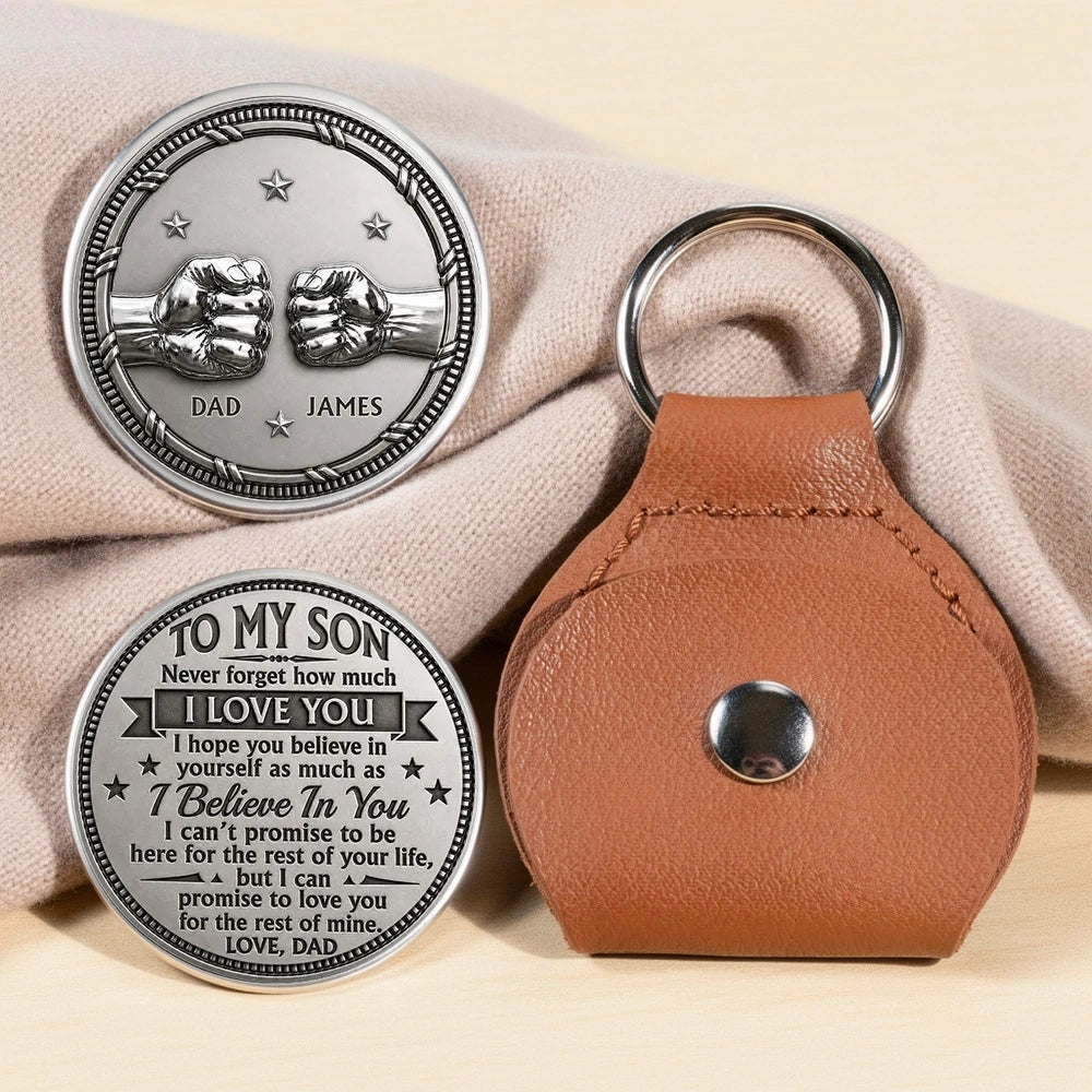 Pocket Hug Love Token For Son, Custom Father To Son Message, Heartwarming Creative Gift He Can Carry