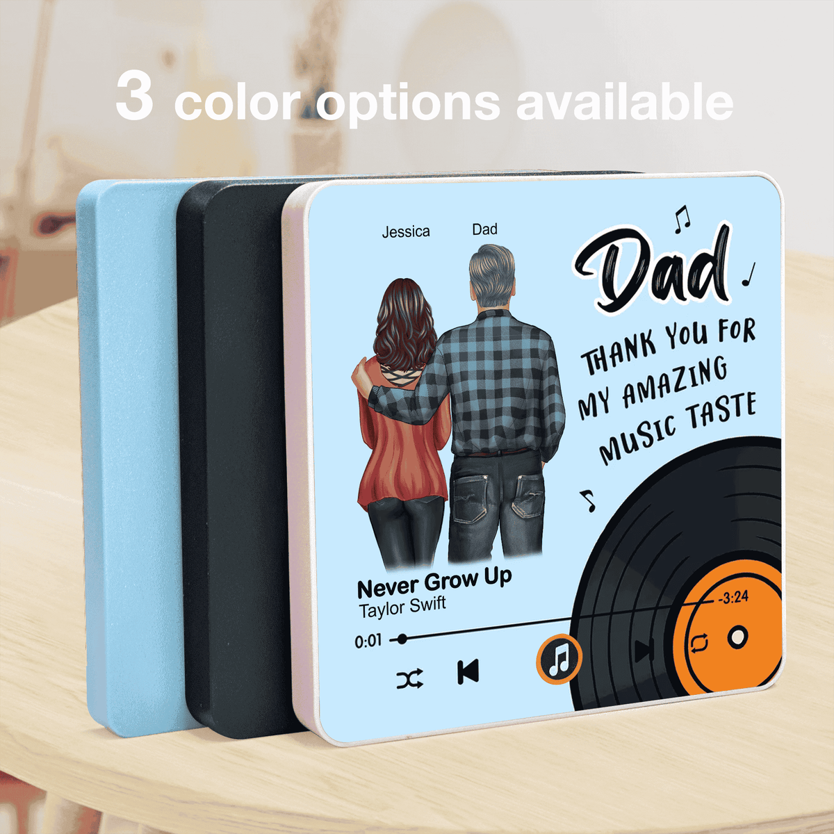 Personalized Acrylic Music Magnet with Dad Song Art, Cute Fridge Decoration, Unique Gift for Dad