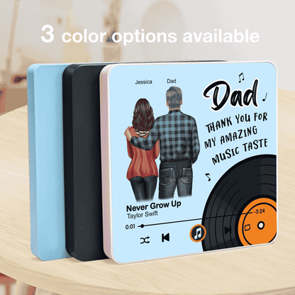 Personalized Acrylic Music Magnet with Dad Song Art, Cute Fridge Decoration, Unique Gift for Dad
