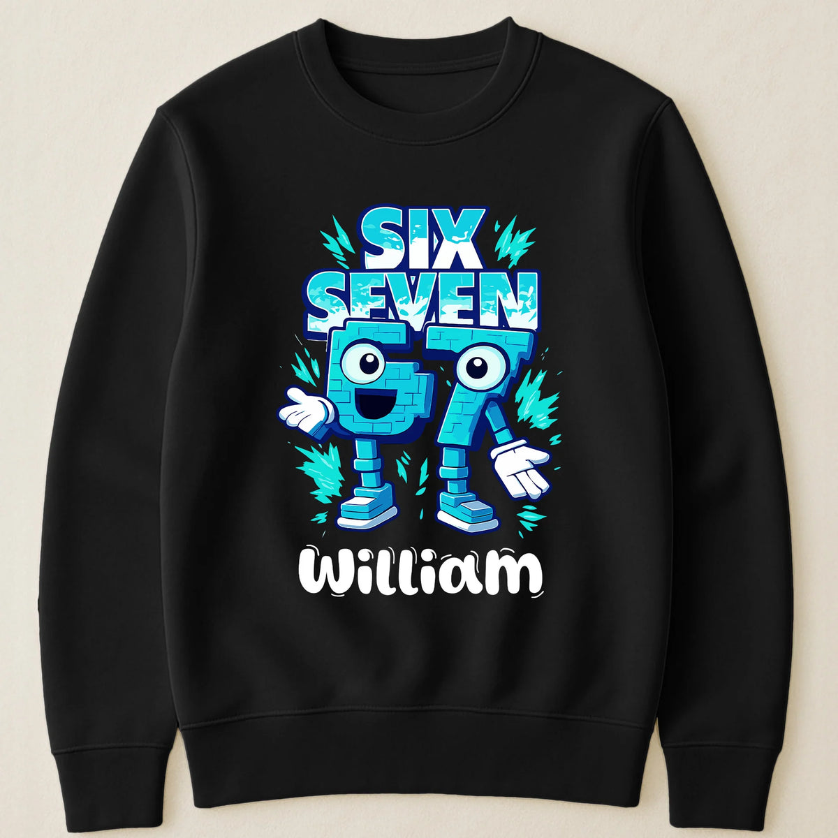 Classic Tee Six Seven Gamer Cartoon Graphic for Kids Bedroom Vibes, Funny Playful Style, Unique Gift for Boys