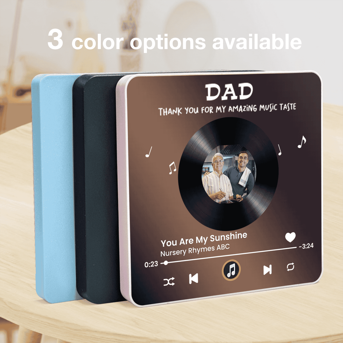 Personalized Acrylic Music Magnet for Dad - Custom Photo Song Style Fridge Decor, Unique Thank You Gift