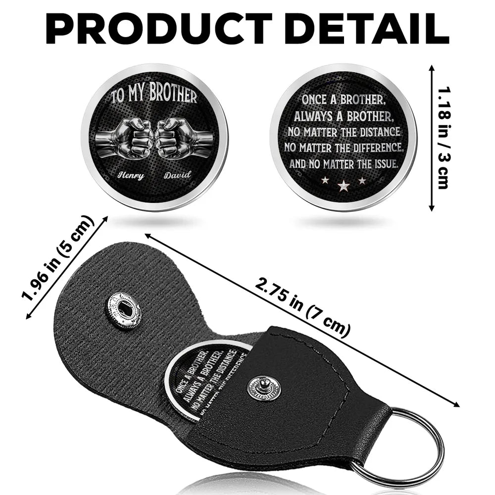 Personalized Pocket Hug Token for Brother, Fist Bump Design, Unique Everyday Keepsake Gift He Can Carry