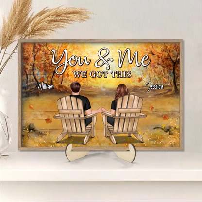 Fall Season Couple Back View Personalized Horizontal Poster