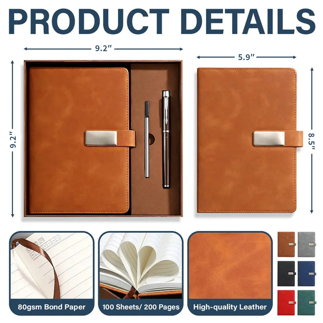 Personalized Metal Buckle Notebook Set with Birth Month Flowers, Unique Gift for Book Lovers