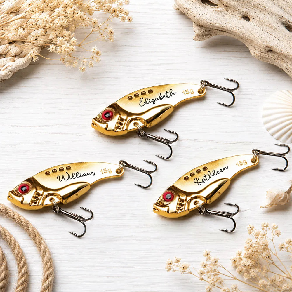 Custom Stainless Steel Fishing Lure with Fishing Rod Art, Creative Gift for Dad Who Loves Fishing