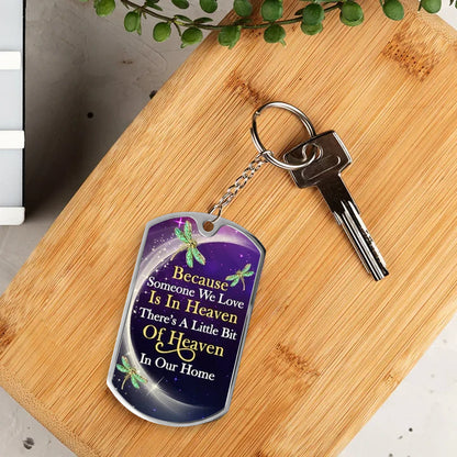 Personalized Acrylic Keychain With Memorial Photo, Dragonfly Design, Unique Gift For Family