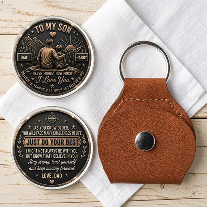 Pocket Hug For Son From Dad, Keep Moving Forward Love Token, Creative Gift For Everyday Encouragement