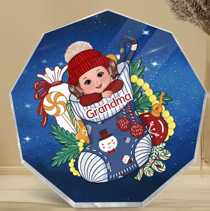 Personalized Christmas Stocking Ornament, Plaque, Keychain, Sign - Custom Gift for Kids, Christmas Tree Decoration